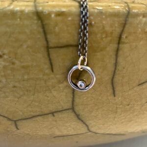 Sterling silver and diamond necklace